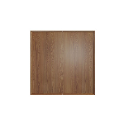 35.43" Square Walnut Finish Coffee Table with Hidden Drawer and Black Base, Modern Large Cocktail Center Table with Storage for Living Room, Apartment and Office