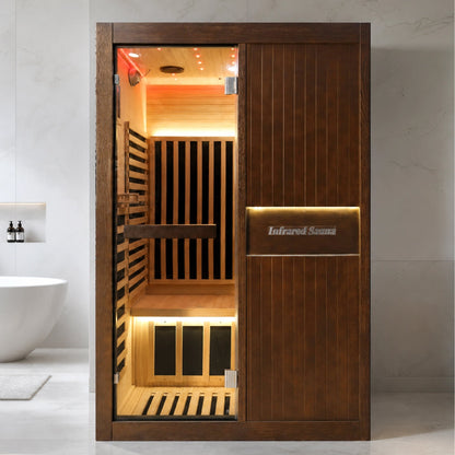 2165W walnut Chilean pine double person far-infrared sauna room