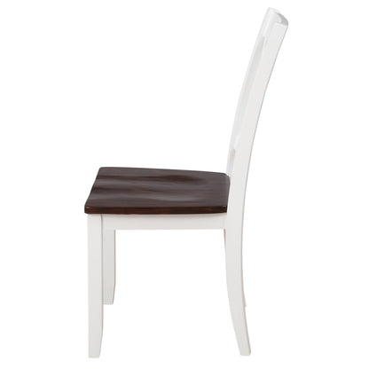 TOPMAX 5-Piece Dining Table Set Home Kitchen Table and Chairs Wood Dining Set, Espresso+White