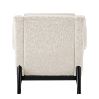 Modern Accent Chair with Flared Arms, Upholstered Lounge Chair, Mid-Century Modern Armchair with Solid Wood Legs, Ergonomic Reading Chair