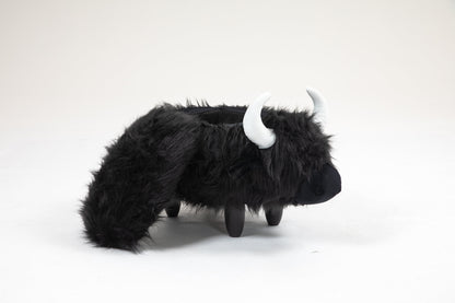 Harry the Buffalo Cow Storage Ottoman- Black