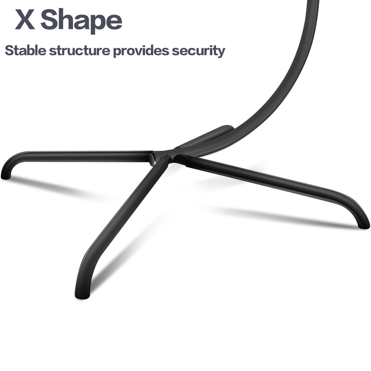 350lbs Heavy-Duty Hammock Chair C-Stand, Rustproof Powder Coated Steel Swing Stand,Stable X-Base Support Frame,Easy Assembly Portable Universal Indoor Outdoor Stand ,Patio, Balcony, Garden(Stand Only)