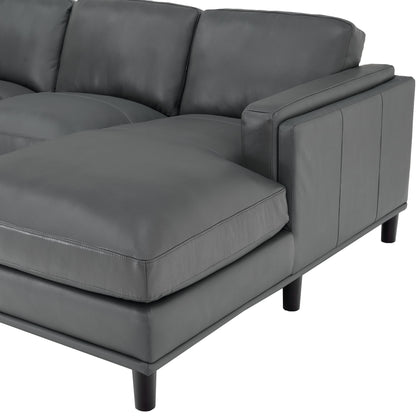 Leather Match U-Shape Sectional
