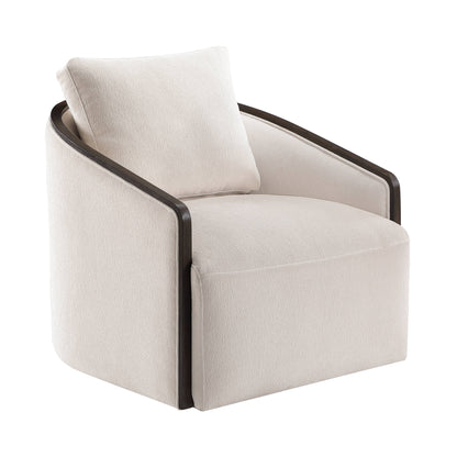 Lenora Beige Chenille Accent Chair w/Swivel