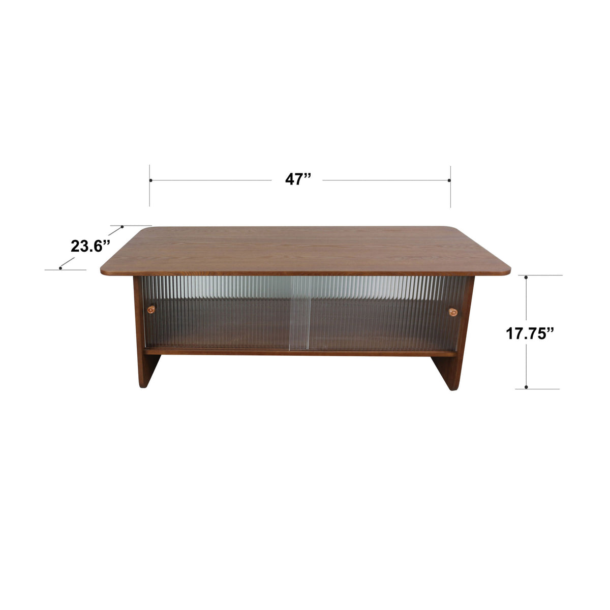 47-inch rectangular modern minimalist coffee table with a storage cabinet featuring glass sliding doors, suitable for living rooms, bedrooms and offices, easy to assemble, brown
W3935P408518/D25001Z