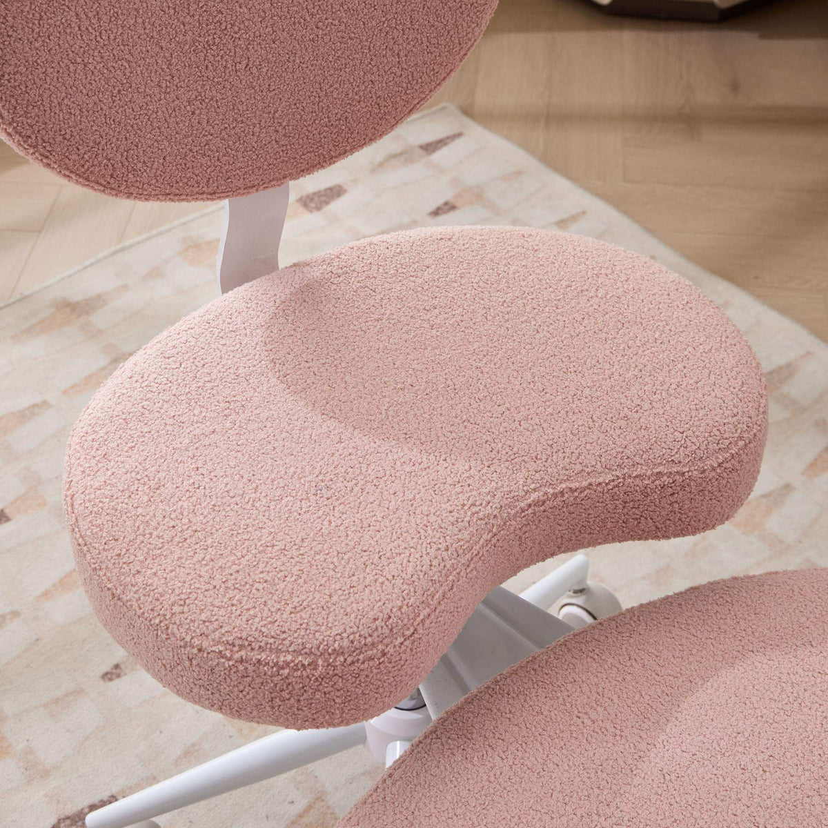 Meditation Chair Plus, Cross Legged Chair with Wheels, ADHD Chair, Criss Cross Desk Chair with Lumbar Support and Adjustable Stool – Pink