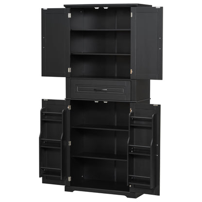 [Video] Bathroom Storage Cabinet with Multi-Functional Storage Space, Drawer with Slide Rails, Adjustable Shelf, Black
