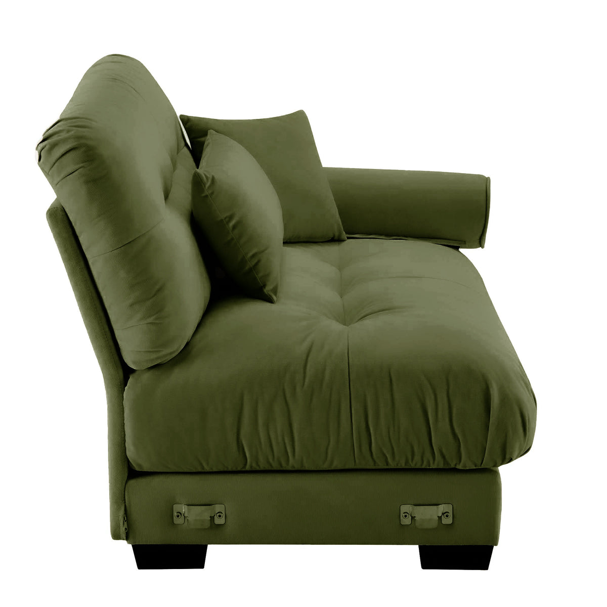 Milano Sofa RSF W/3 pillows - Olive green