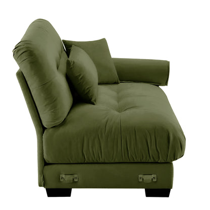 Milano Sofa RSF W/3 pillows - Olive green