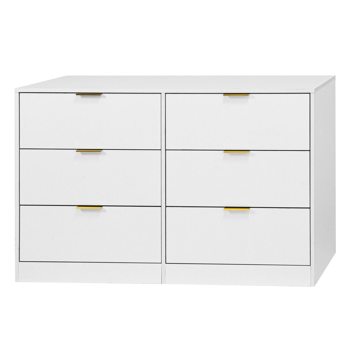 Simply Modern 6-Drawer Dresser, Chest of Drawers for Bedroom, Living Room, Hallway, and Entryway - Large Storage Cabinet White