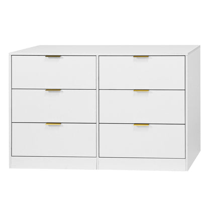 Simply Modern 6-Drawer Dresser, Chest of Drawers for Bedroom, Living Room, Hallway, and Entryway - Large Storage Cabinet White