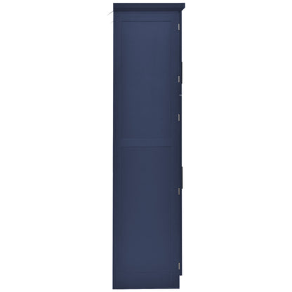 [Assembly Video Provided] TOPMAX 35.5x17.6x70.9inch Freestanding Kitchen Pantry Cabinet, Tall Storage Cabinet with 4 Doors, 2 Door Shelves – Blue