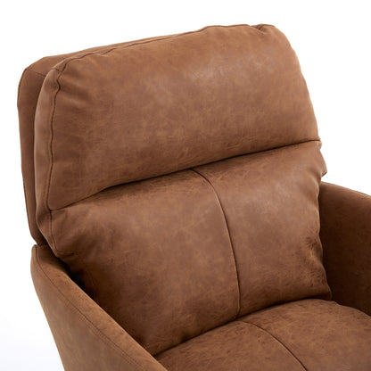 Artificial leather, PU leather, black base, adjustable in height, suitable for office, bedroom, dressing table and other environments. An office chair.Brown