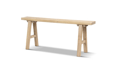Linden 47" Solid Reclaimed Elm Wood Bench, Light Natural Brown