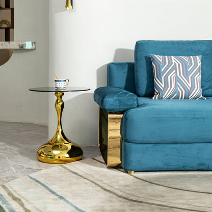 small round side table for small space ,Cocktail Table,,Living Room Small Coffee Table, end table, tempered glass top