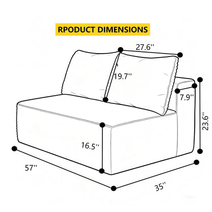 New-69'Cloud Sectional Couch, L-Shape Chaise with R-Shape Chaise with Deep Seat and Comfortable 2 Seater Couch for Modern Living Room