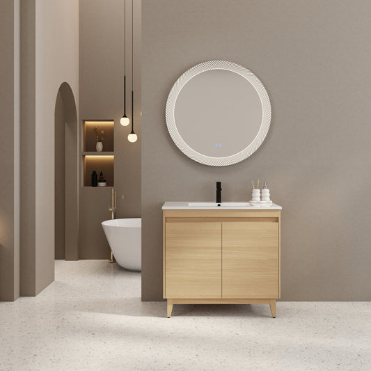 36" Freestanding Bathroom Vanity With Ceramic Sink