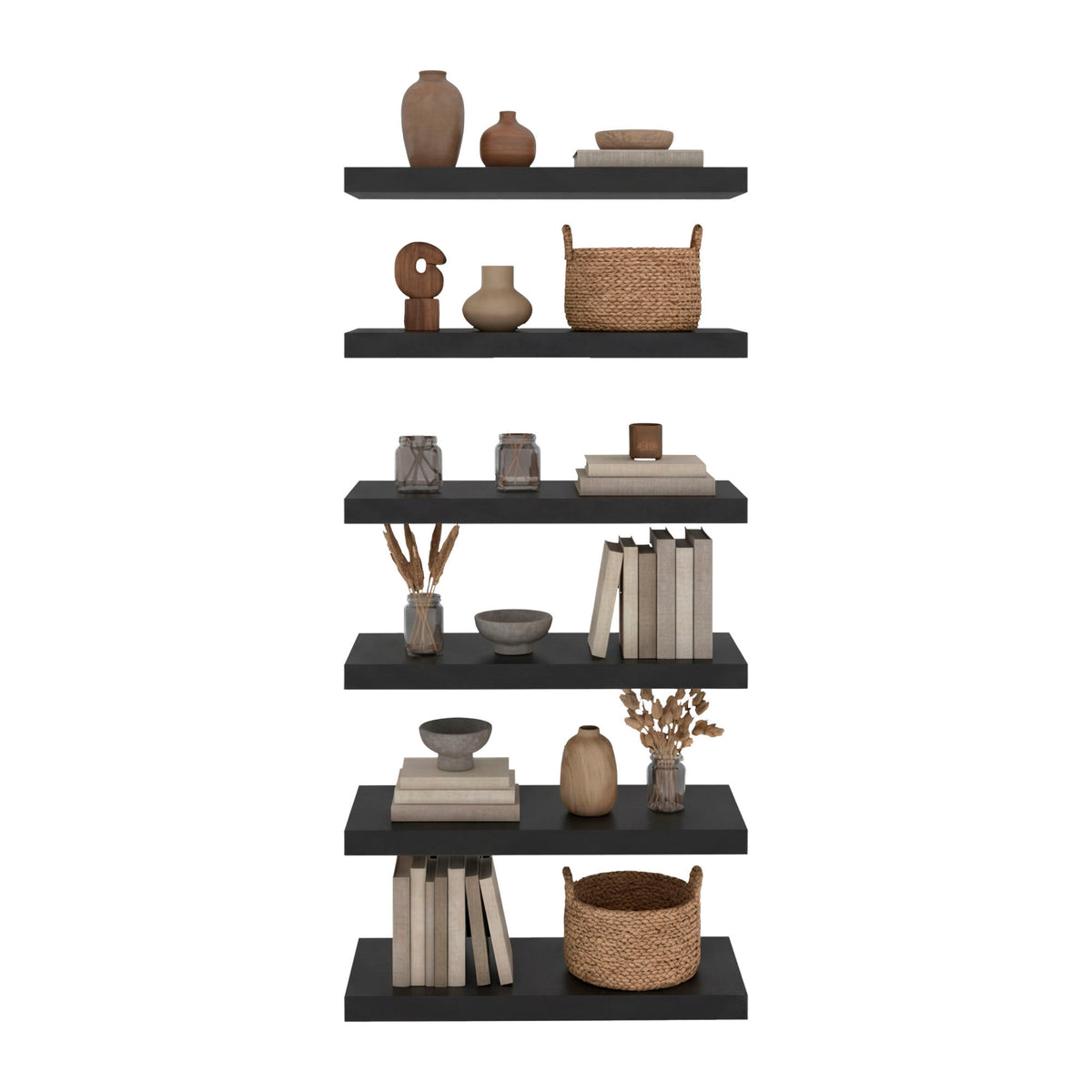 24" x 10" Floating Wall Shelf, Wall-Mounted Display Ledge for Living Room, Bedroom or Office Storage