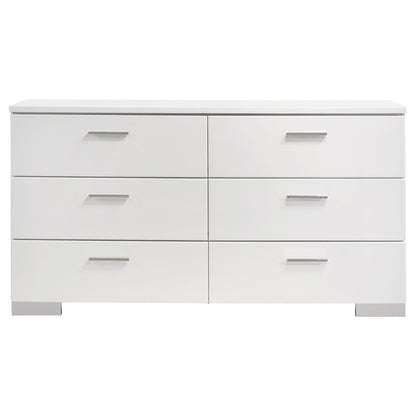 Zephyr White High Gloss Queen 4-Piece Bedroom Set
