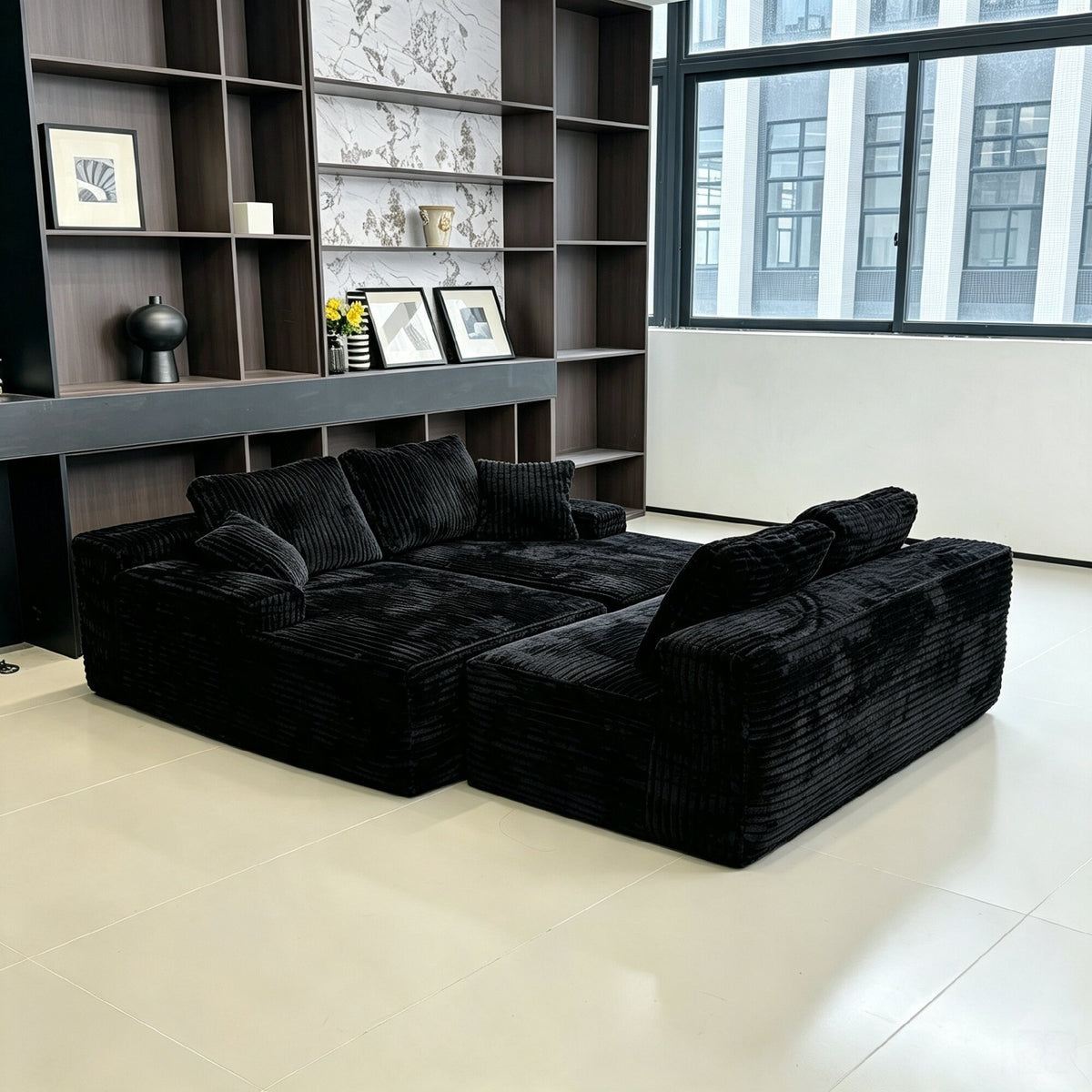 131inch Big Size Modular Sectional Oversized Boneless for Living Room Chaise Convertible Compressed Sofa Box Packaging