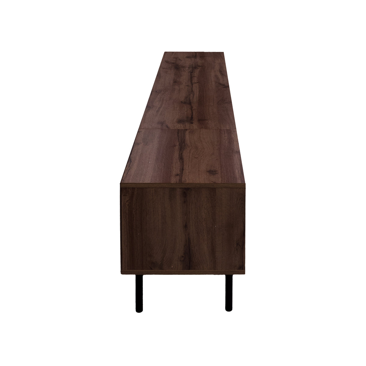 Modern 78 inch TV Stand for TVs up to 85 inches, Walnut Finish with Closed Storage, Soft-Closing Hinges, Iron Legs