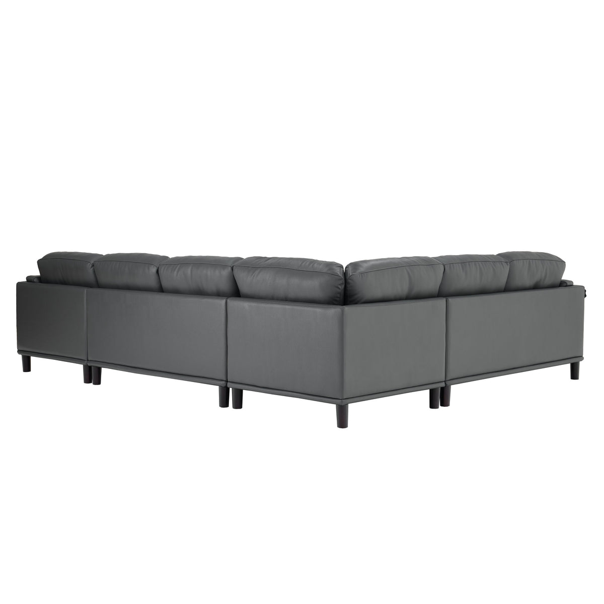 Leather Match U-Shape Sectional