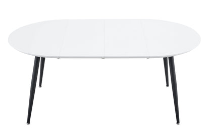 Using a clever telescopic mechanism, this white medium density fiberboard tabletop is paired with black metal legs, resulting in a smooth and delicate surface. Its unique design creates a smooth.