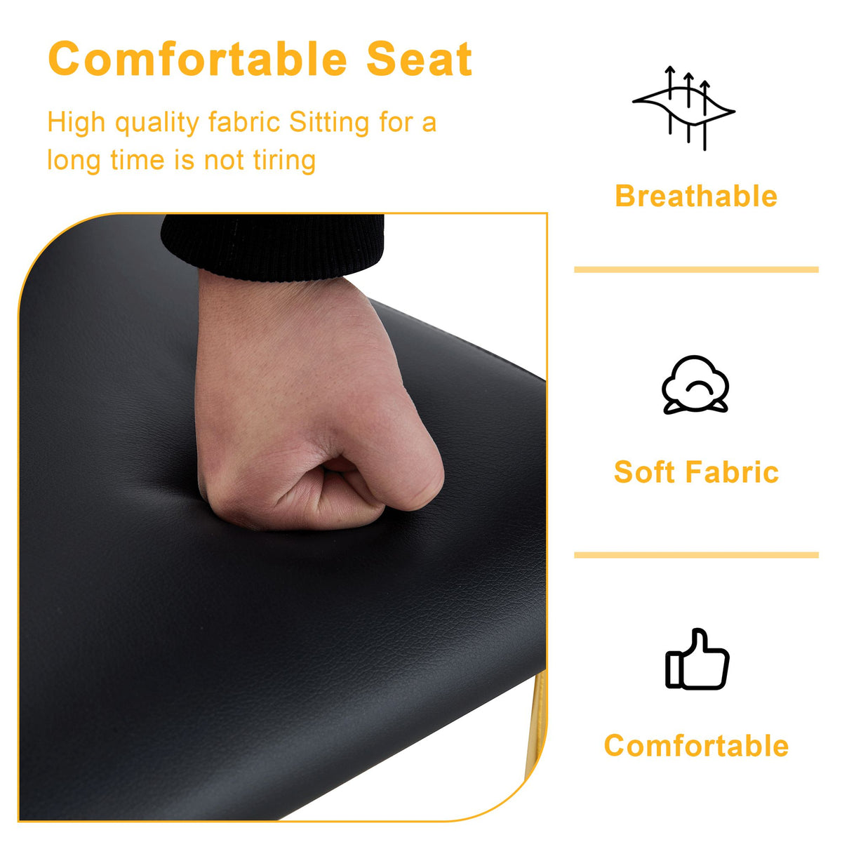 Modern dining chair with PU cushion seat dining chair Living Room Chair Upholstered chair with gold-plated leg leg design, kitchen, living room, bedroom, dining room side chair set of 6.W2920P233522
