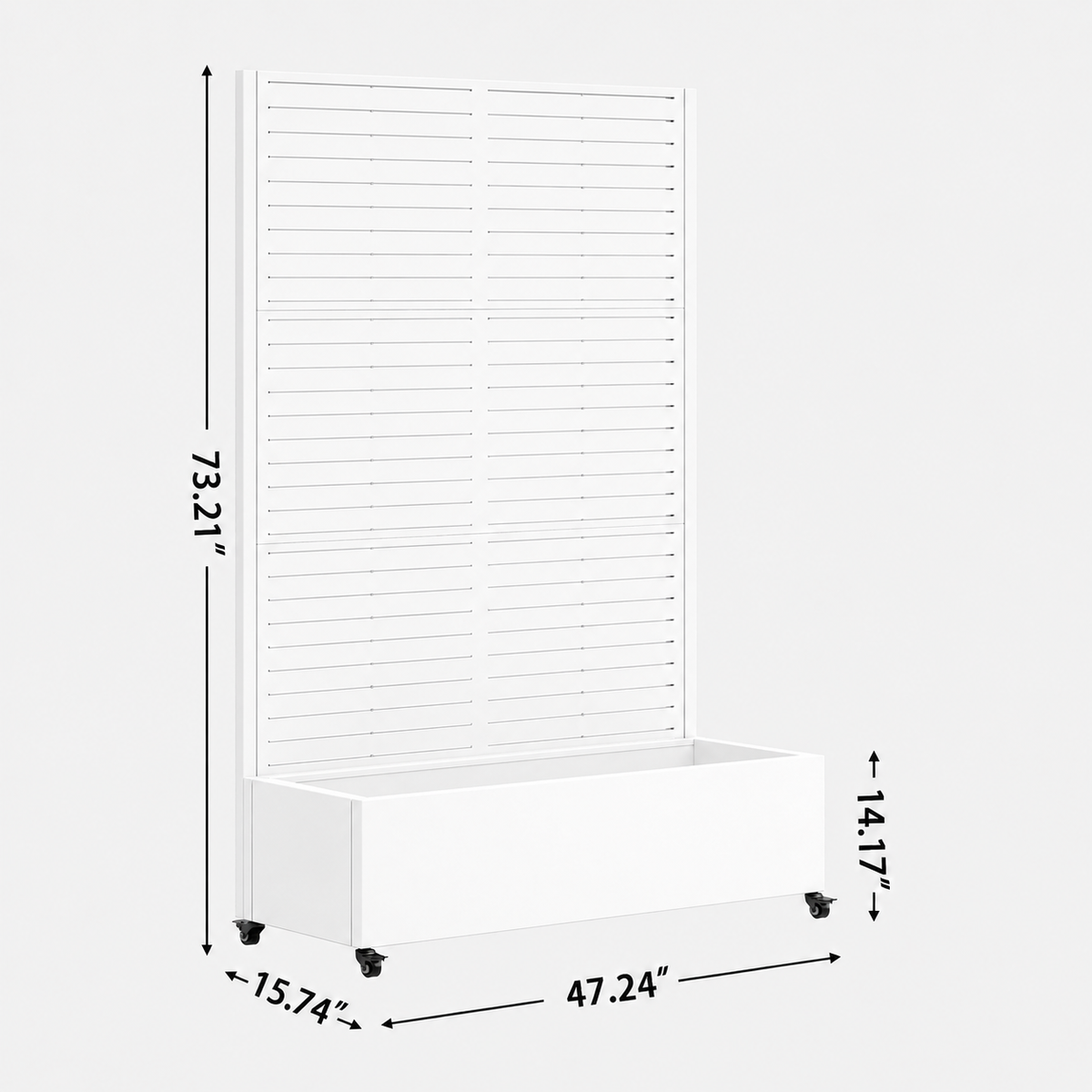 Metal Planter Box with Trellis,  73"x47"x16" Metal Raised Garden Bed with Trellis, Metal Planter Box with Drainage Holes & Lockable Wheels & Privacy Screen for Climbing Plants, Vegetables, Vines