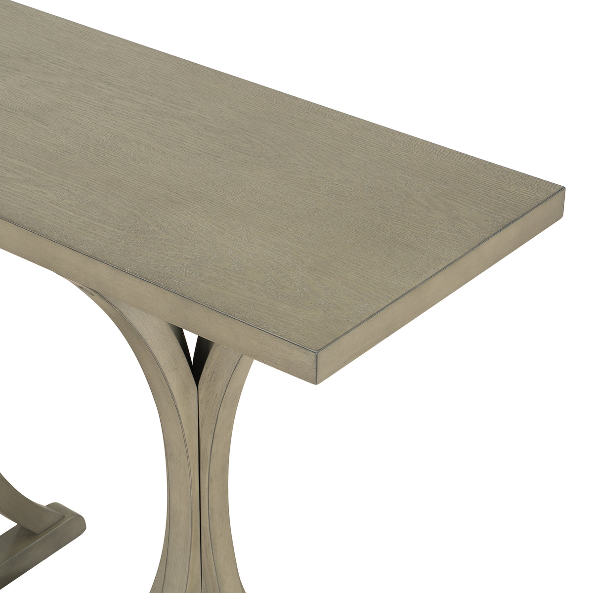 U-Style 59.8'' Wooden Console Table with Oak Veneer Top,Farmhouse Entryway Table with Rubber Wood Slender Curved Legs,Perfect for Living Room,Entryway,Hallway, Dining Spaces.