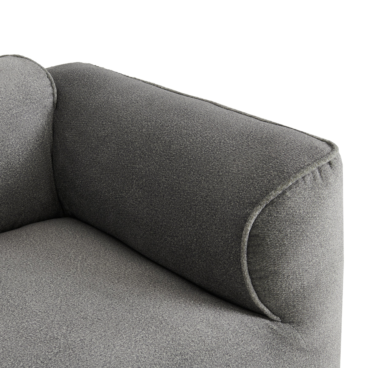 U_Style Luxury living room double-needle cut velvet sofa, 4-seater with pure sponge seat cushions and a detachable footstool
