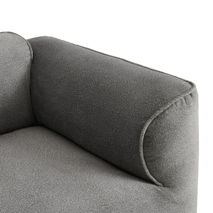 U_Style Luxury living room double-needle cut velvet sofa, 4-seater with pure sponge seat cushions and a detachable footstool