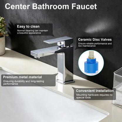 Single Hole Bathroom Faucet,Modern Single Handle Vanity Basin Faucet