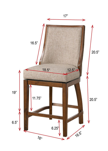 Katherine Barstool - Walnut & Beige