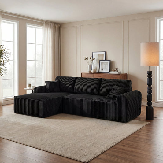 109"Cloud Modular Sectional Sofa Couch with L-Shape Chaise,Modern Minimalist Upholstered Couches for Living Room Bedroom,Deep Seat Corner Couch,No Assembly Required