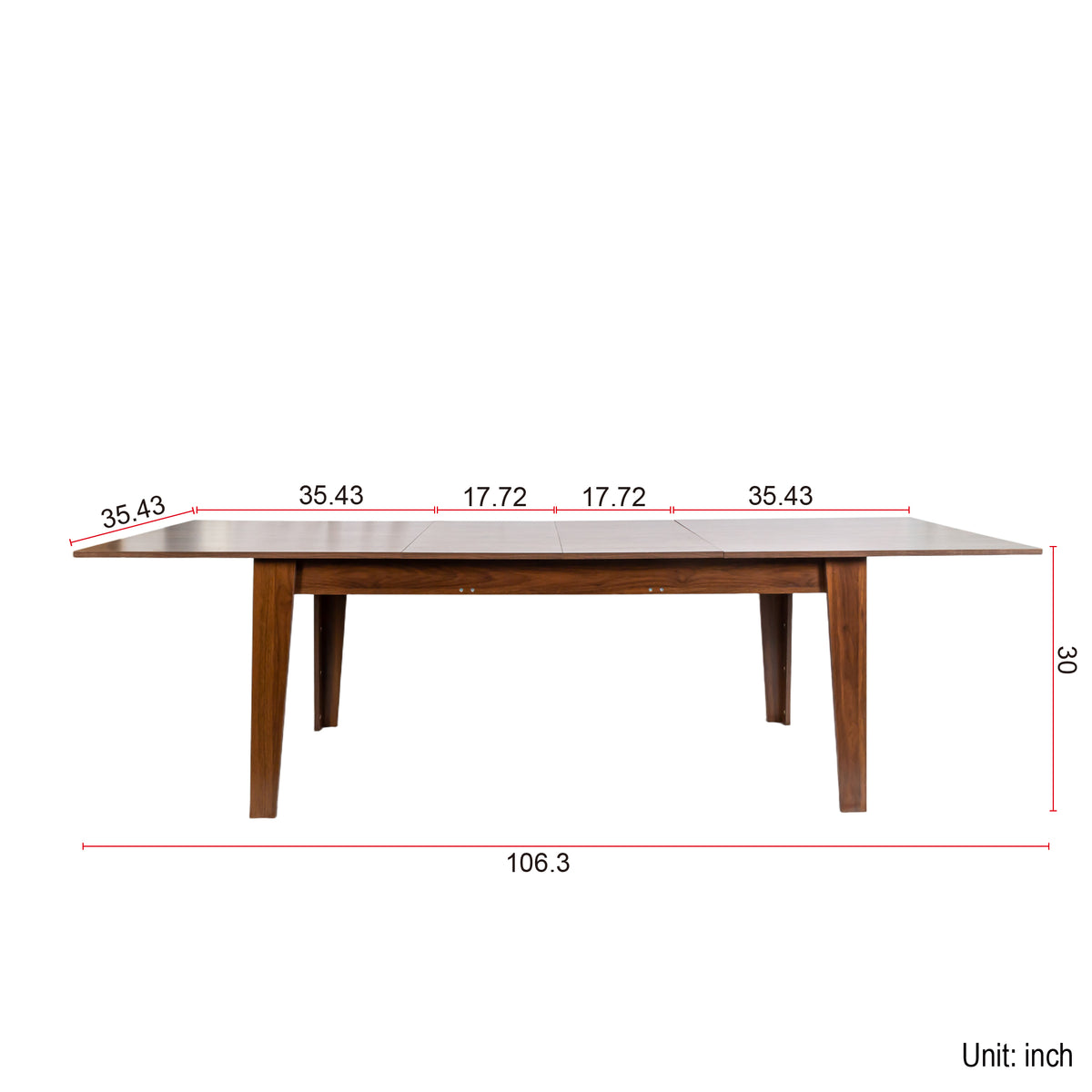 Dining Table, 106.3 in Large Extendable Kitchen Table