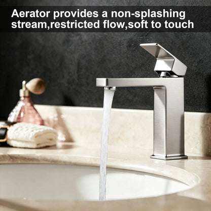 Single Hole Bathroom Faucet,Modern Single Handle Vanity Basin Faucet