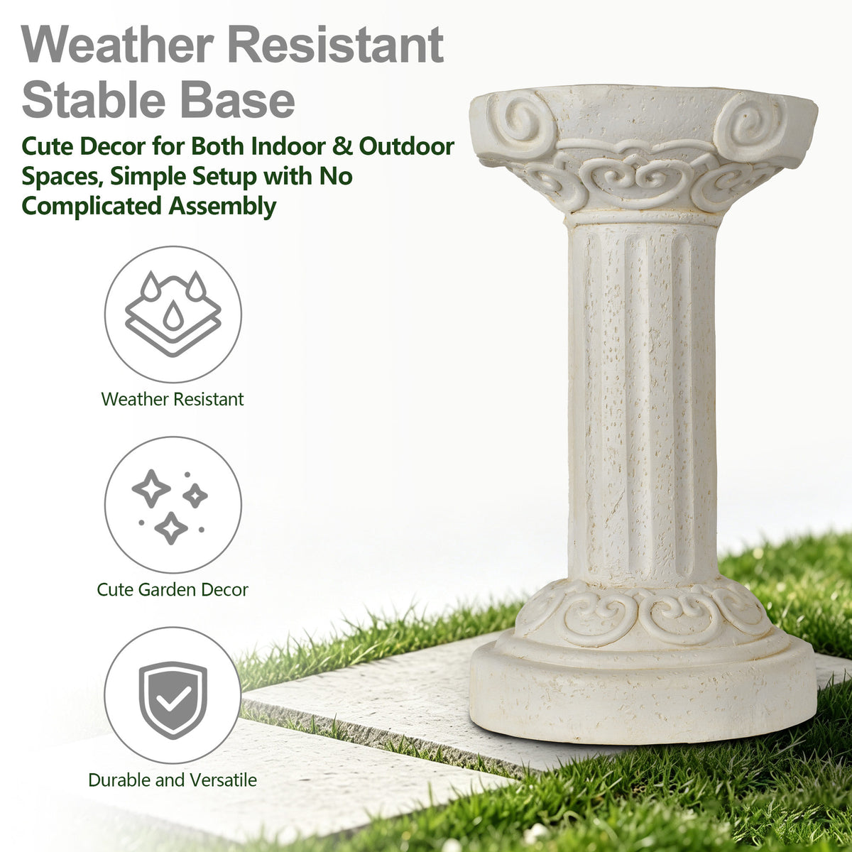 20.08' Sculptures Garden Statues, Large Roman Column Pedestal Cylinder Style, Magnesium Oxide Stone Composite Outdoor Garden Plant Stand Decor for Yard Patio Wedding, Ideal Home & Backyard Decoration