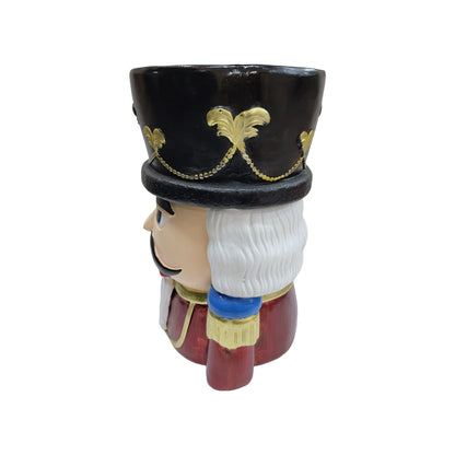 19'' Classic Nutcracker Soldier Stool, Retro Christmas Character Side Table Decor, Indoor & Outdoor Creative Figurine Seat for Patio, Garden, Living Room Home Decor