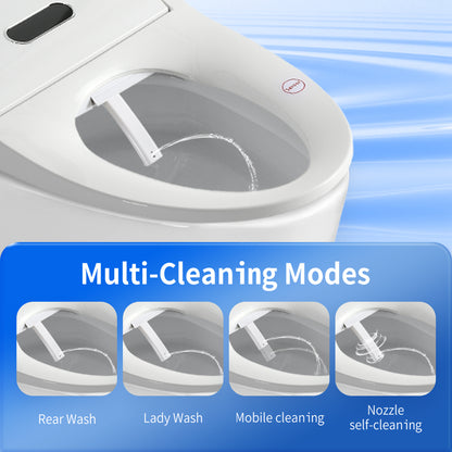 Smart Bidet Toilet Seat with Side Knob Adjustable Heated Seat with Water Temperature and Pressure Adjustment Portable Bidet with Automatic