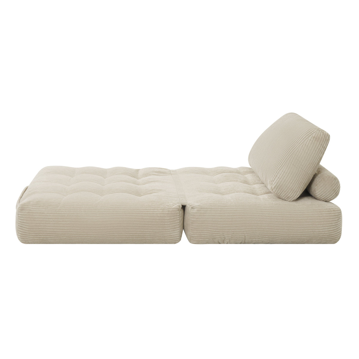 62.9"Corduroy Fabric Beanbag Couch for Living Room, Bedroom & Dorm, Cozy Fluffy Cloud Mini Couch-Corduroy-Camel