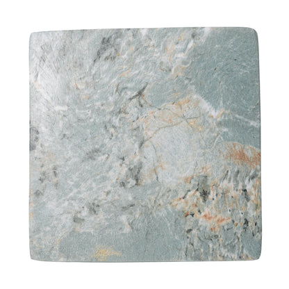 18.5"H Modern Geometric MGO Side Table, Hourglass Accent Table with Faux Marble Finish - Weather Resistant End Table for Indoor and Outdoor Use, Living Room, Bedroom & Patio, Green Marble