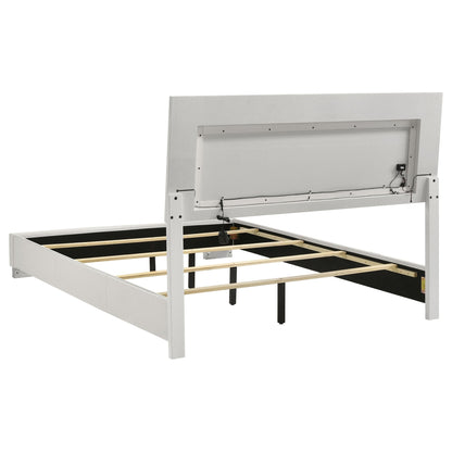 Zephyr White High Gloss Queen 4-Piece Bedroom Set