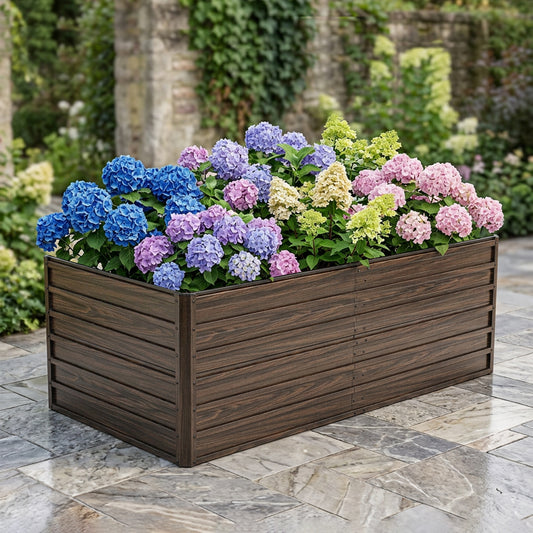 74.6'x35.4'x25' Raised Garden Bed Kit, Metal Elevated Planter Box, Open Drainage Base, 4 Reinforcing Rods, Rustproof Steel with Safety Edging – Easy Assembly for Vegetables, Flowers, Herbs