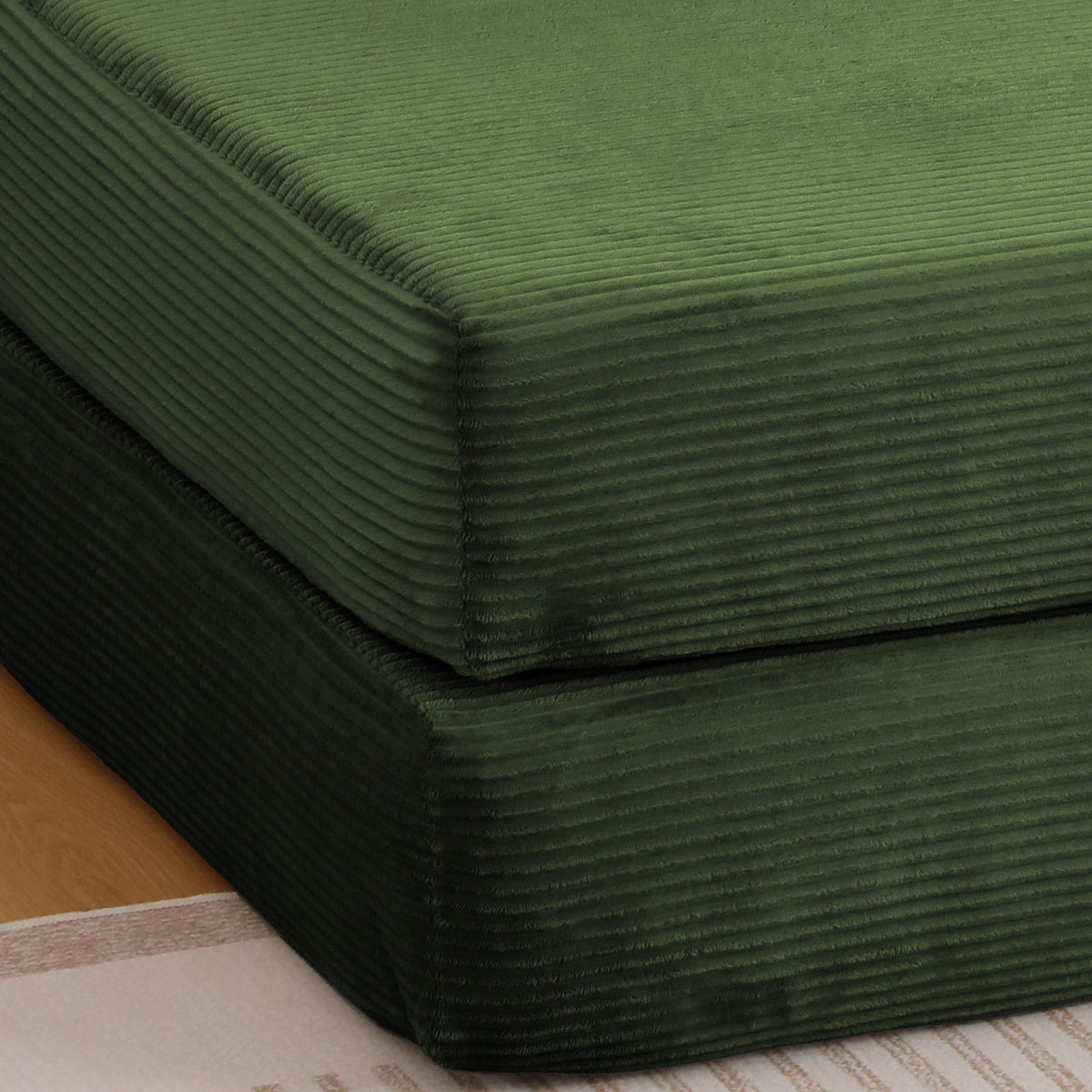 Convertible Corduroy Sofa Bed, 2‑Seater Fold‑Out  Compressed Sofa, Multi‑Functional Floor Couch for Living Room Guest Room