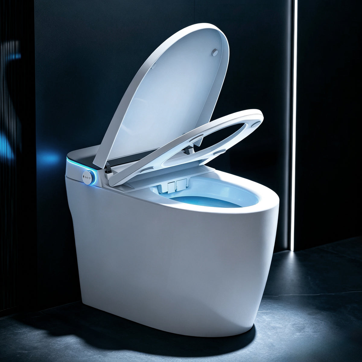Smart Toilets with Heated Bidet Seat.Portable toilet with bidet built.Intelligent Toilet Auto Open/Close Seat. Bidet toilet with Dryer and Warm Water