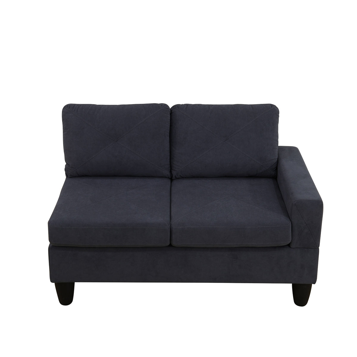 95.5 x 75 Inches Width Dark Grey Modular L-Shaped Sectional Sofa 6-Seater 4-Piece Massa Flannel Fabric Couch with Chaise
