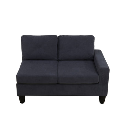 95.5 x 75 Inches Width Dark Grey Modular L-Shaped Sectional Sofa 6-Seater 4-Piece Massa Flannel Fabric Couch with Chaise