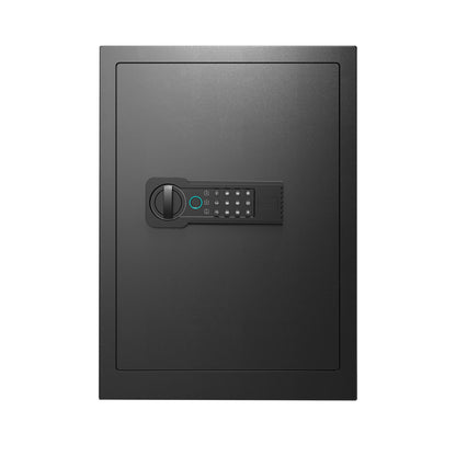 Steel Safe Security Cabinet, Fingerprint & Digital Password Unlock, with Alarm & Silent Mode, for Home, Hotel, Office, Supermarket Use, Black