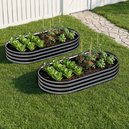 Galvanized Raised Garden Bed 6x3x1ft - Heavy Duty Metal Planter Box for Vegetables, Herbs & Flowers, Rust-Proof Outdoor Garden Bed with Large Capacity, Black, 2PCS